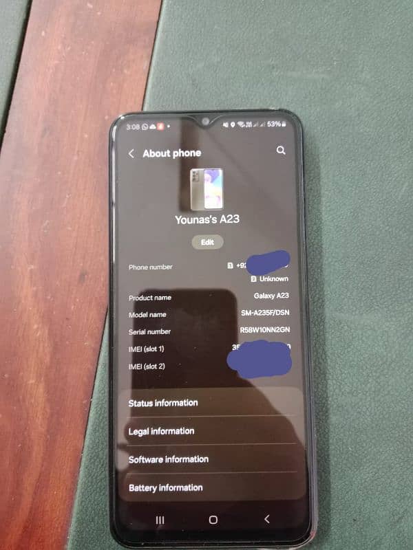 Samsung a23 with box 0