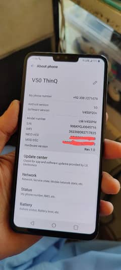 LG V50 thing 5G. 6/128 pta approved singel sim condition 10\9