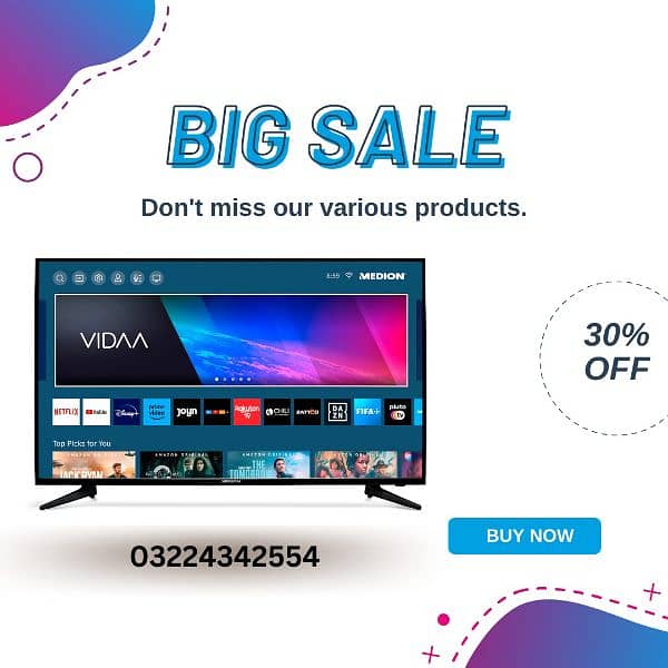 30% off led tv 32 inch android smart 4k full hd os 03224342554 0