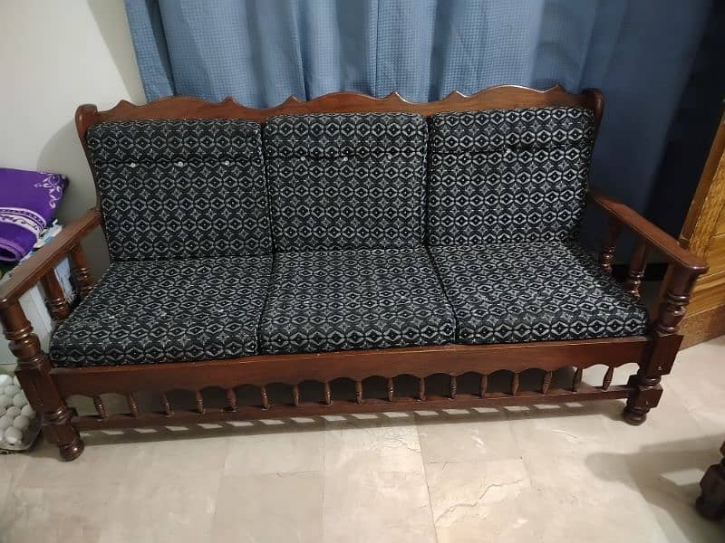 wooden sofa set 5 seater 3+1+1 elegant 0