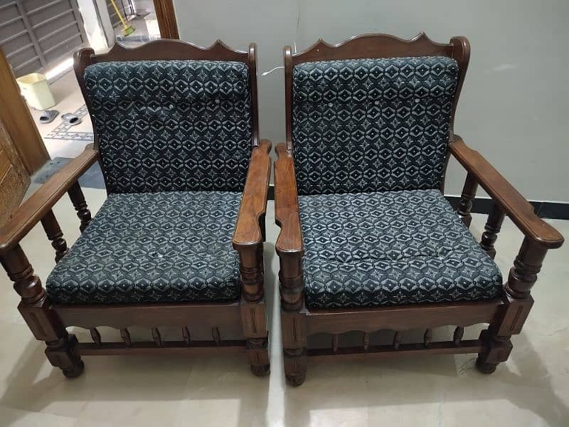 wooden sofa set 5 seater 3+1+1 elegant 1