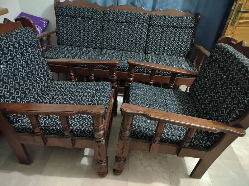 wooden sofa set 5 seater 3+1+1 elegant 2