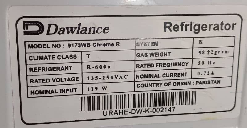 Dawlance 12 CFT fridge for sale 1