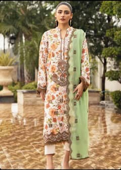 Humdum Embroidered Karandi Suit Unstitched 3 Piece