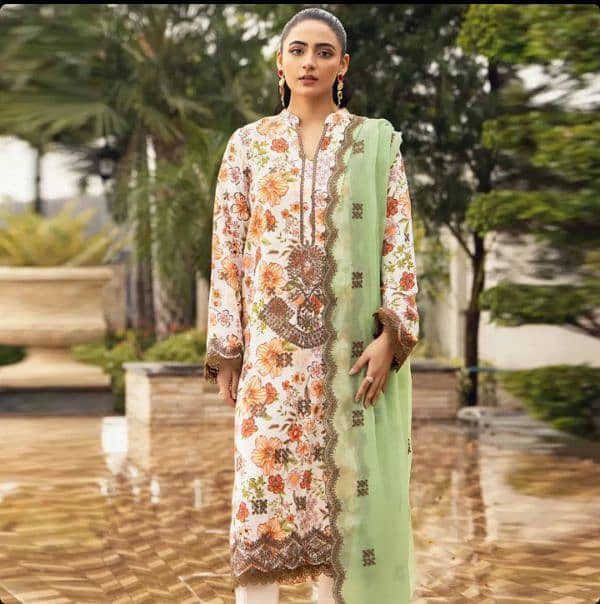 Humdum Embroidered Karandi Suit Unstitched 3 Piece 2