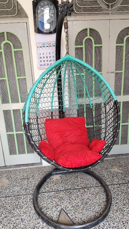 swing chair with cushions 2