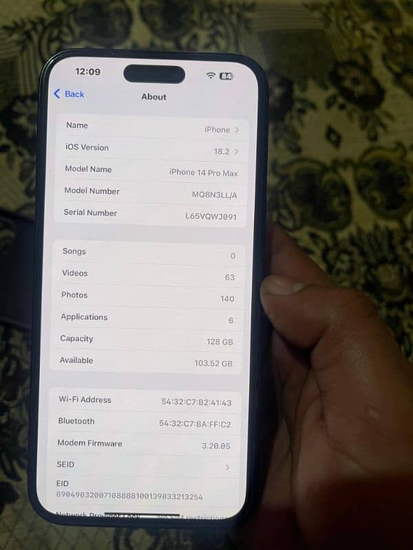 Iphone 14 pro max Non PTA 128gb 10/10 2 month use only 5