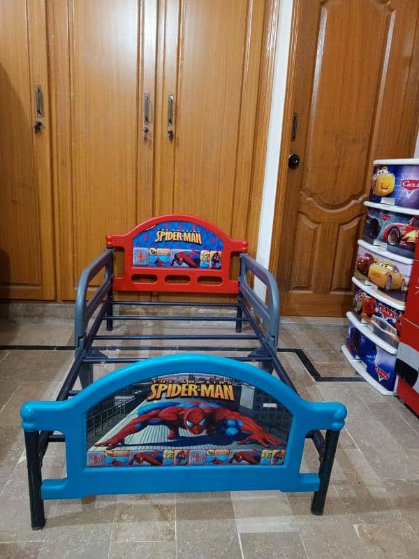 single kids bed 2.5FTx4FT Spider Man iron rod bed 1