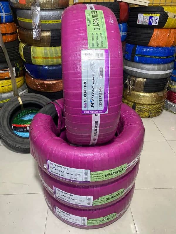 tyres rims dunlop general toyota alto vitz suzuki mehran vigo ghandara 4