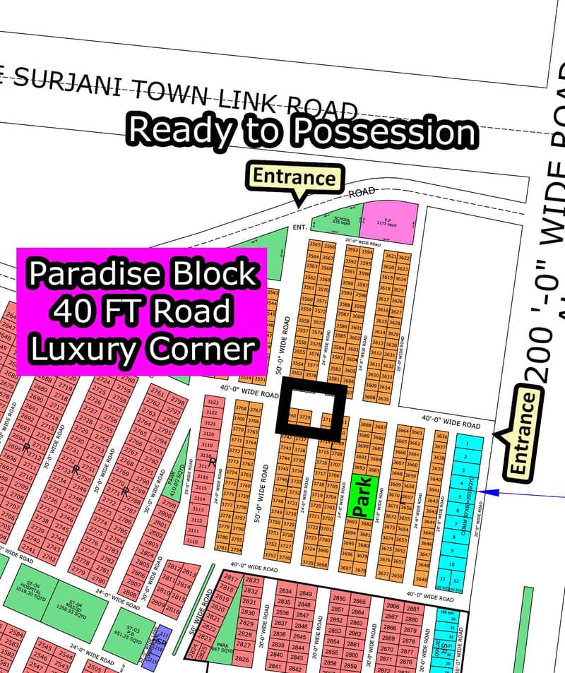 L - 3739 (40 FT Road + Corner) North Town Residency Phase - 01 1