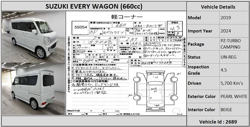 Suzuki Every Wagon 2019 PZ-TURBO (CAMPING) 0