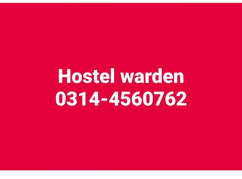 Hostel warden Available 0