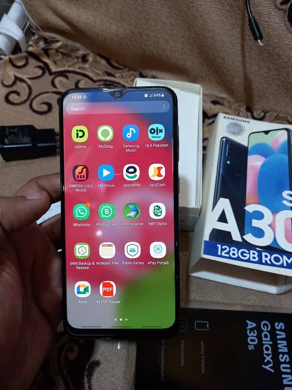 Samsung a30s 4gb 128gb with imei match box and charger pta approved 5