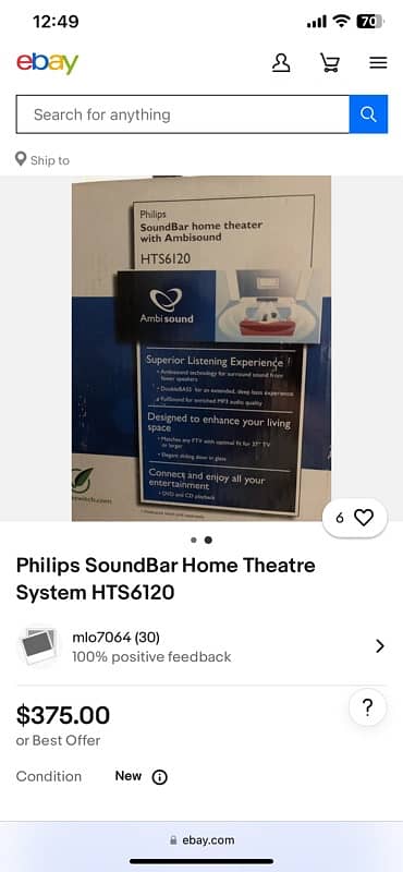 Philips Home Theater HTS 6120 For Drawing Room Brand New 15