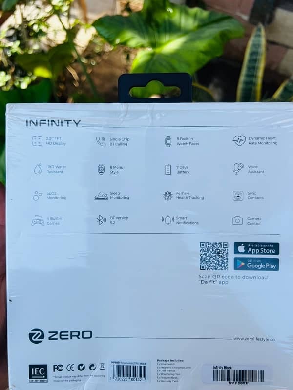 Zero Lifestyle infinity Smart Watch New Condition Black Colour 9