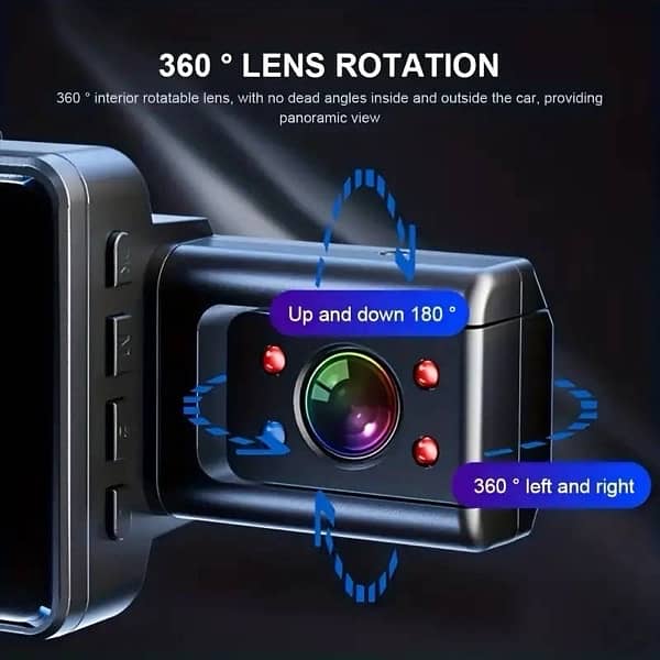 Dual Lens Dash Cam, Front And Inside, Loop Recording, Night Vision 1