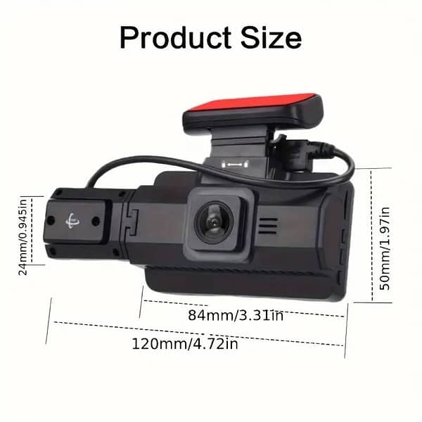 Dual Lens Dash Cam, Front And Inside, Loop Recording, Night Vision 4