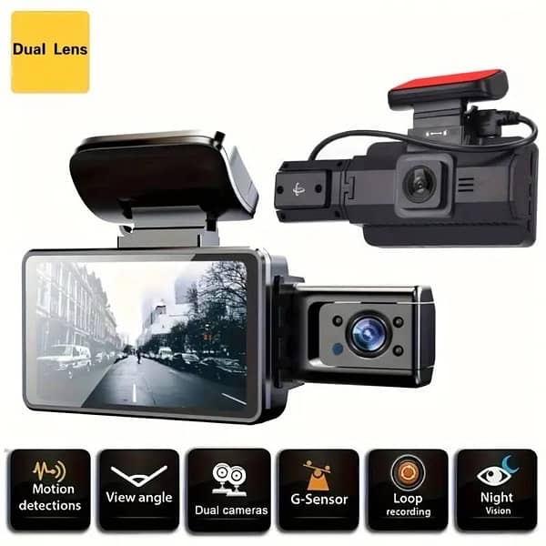 Dual Lens Dash Cam, Front And Inside, Loop Recording, Night Vision 6