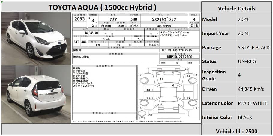 Toyota Aqua 2021 HYBRID S Style Balck 0