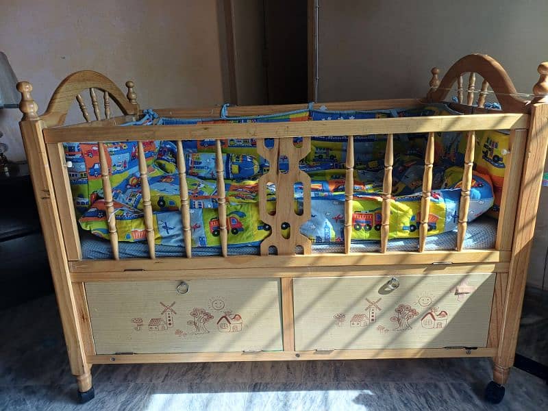 Baby Cot with Mattress and Bedding 1