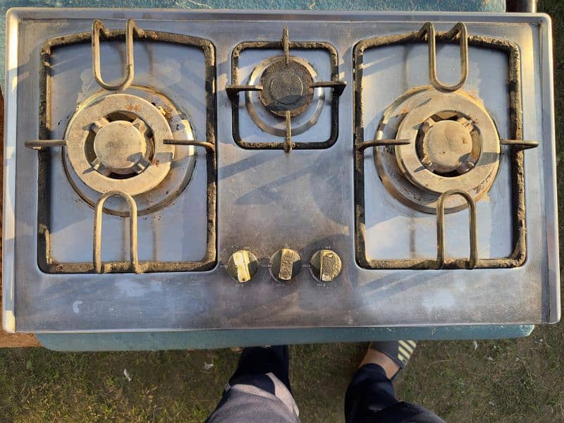 Gas hob stove steel body with ignition 1