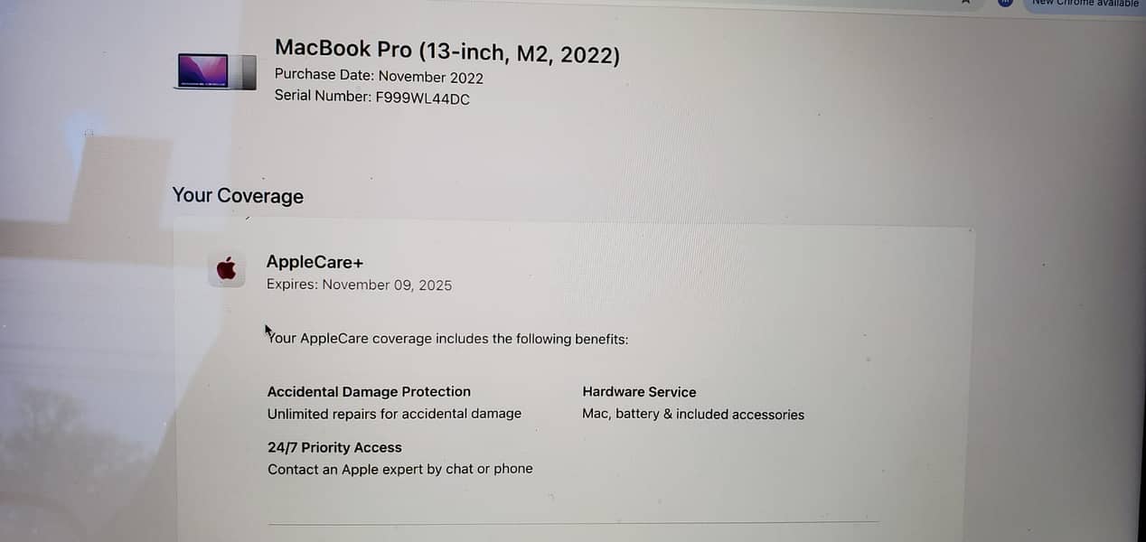 MACBOOK PRO M2 2022  24GB RAM 512GB SSD APPLE CARE PLUS 1