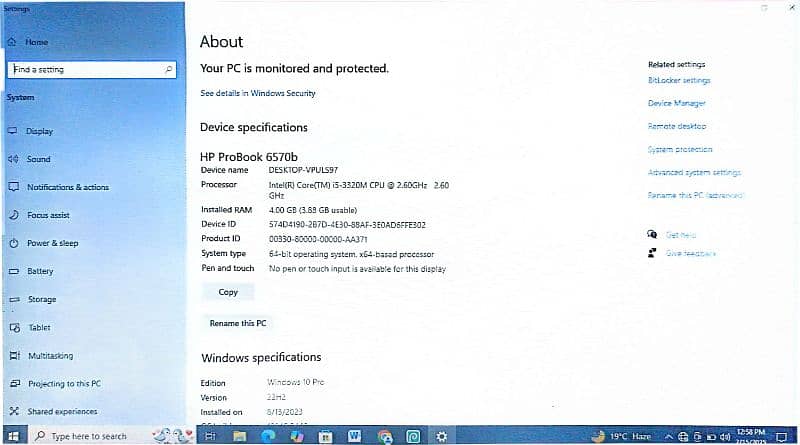 Hp ProBook 6570b  4GB/300GB 1