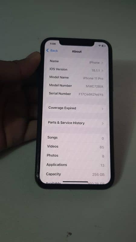 iphone 11 pro 256 Gb ESim 2Month Time 9