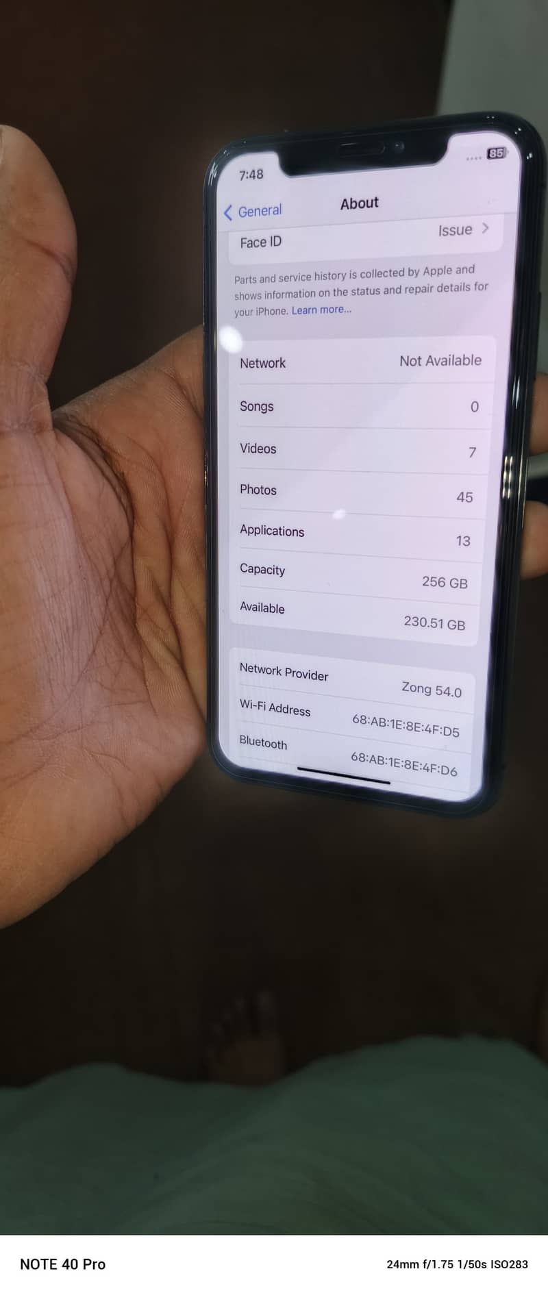 03195212208 Apple iPhone X non pta 256 gb 89 batery 10by10 all ok 1x m 5