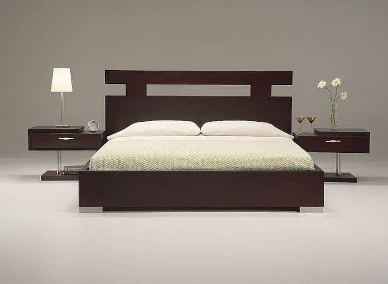 low profile wooden bed /SIDE TABLES 1