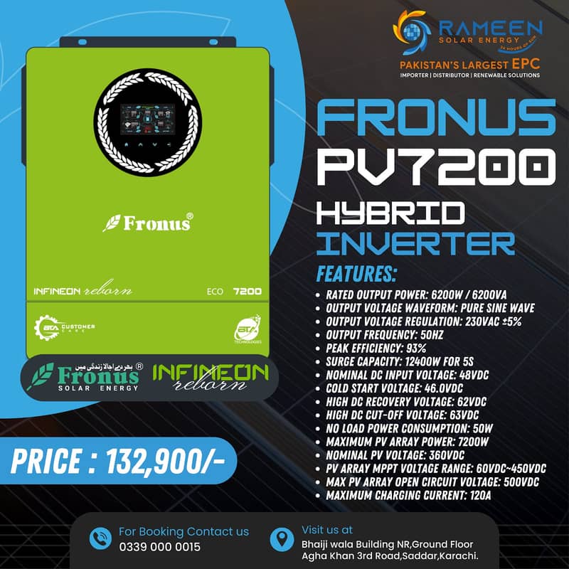 FRONUS PV7200 Hybrid Inverter - Rameen Solar 7 KW inverter Best Price 0