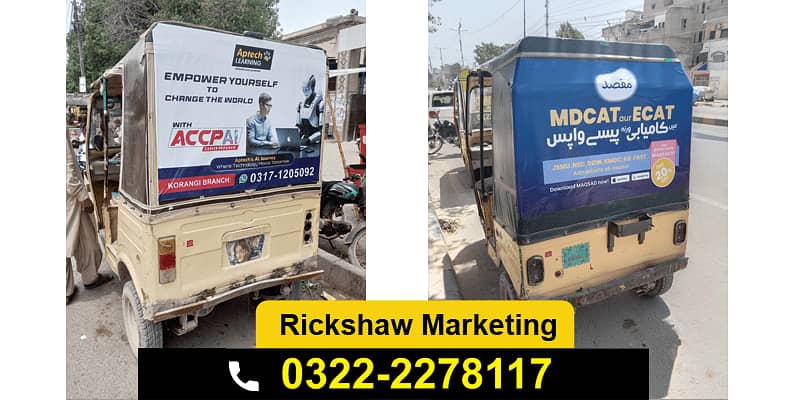 Rickshaw Advertising 0322-2278117 | Marketing Karachi Rikshaw 5