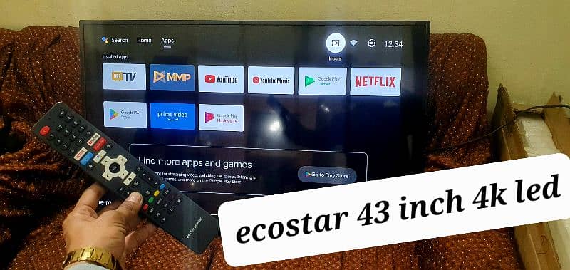 ecostar 43 inches 4k android led with remote good condition 0