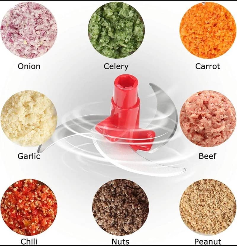 Multicolor Manual Food Chopper - 1 Pc Compact Kitchen Tool 2