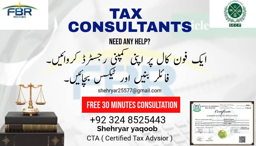 Tax Consultancy | Income Tax Return | Company Registration SCEP, FBR 2