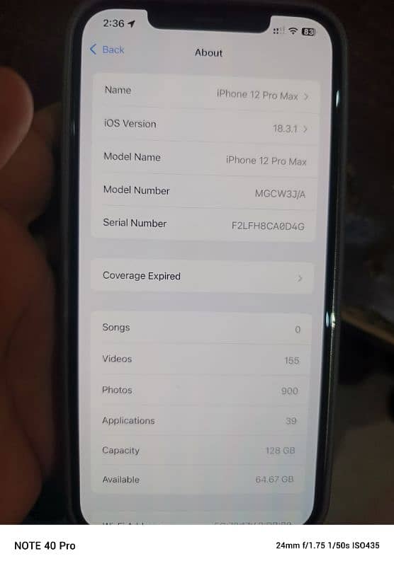 Iphone 12 ProMax  PTA Approved (128GB) 3