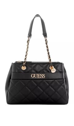 NEW GUESS Imported Women’s Chain Handle Satchel Handbag - Black