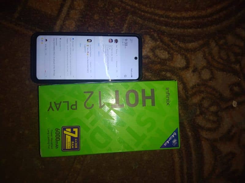 Infinix hot 12 play 4/64 all ok box. charger 1