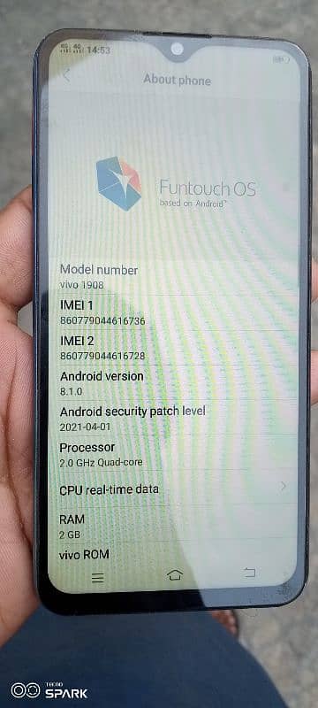 Vivo 1908.  All ok bas volume on wala button nhi chalta thek ho jaye g 0