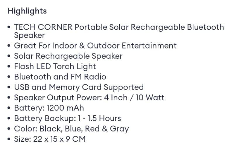 Portable Solar Rechargeable Bluetooth Speaker ** 3