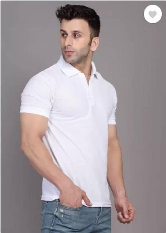 Men's Cotton Plain Polo T-Shirt - 1 Pc Round Neck 0