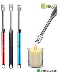 Electric Lighter Rechargeable Arc USB Candle Lighters with LED Batter 1