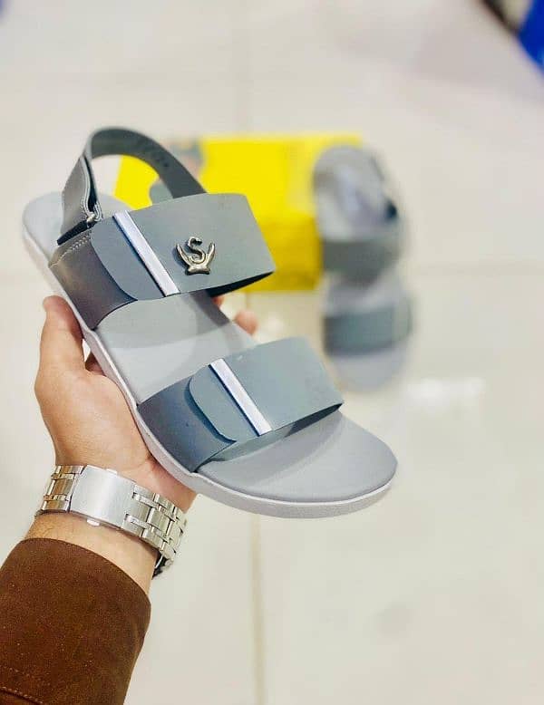 Men's Casual Lightweight Grey Rexine Sandals | perfect for every 4