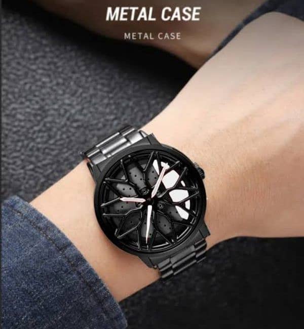 Rotating Wheel Watch – Stylish & Unique Timepiece Car Sport Rim 1