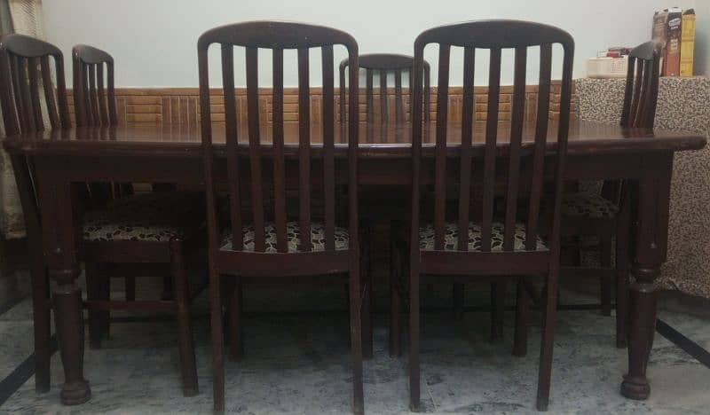 Wooden Dining Table with 6 chairs 1