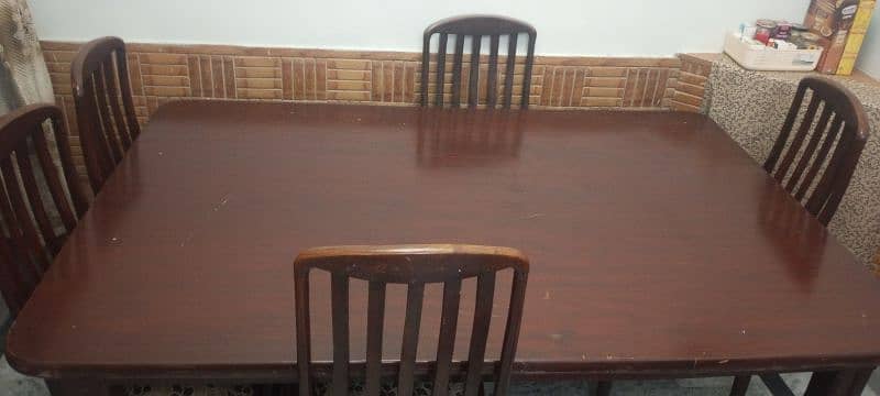 Wooden Dining Table with 6 chairs 2