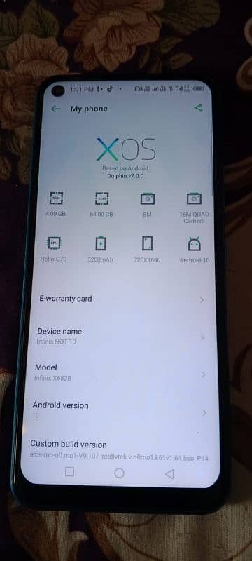 infinix hot 10 4GB ram 64GB return 2