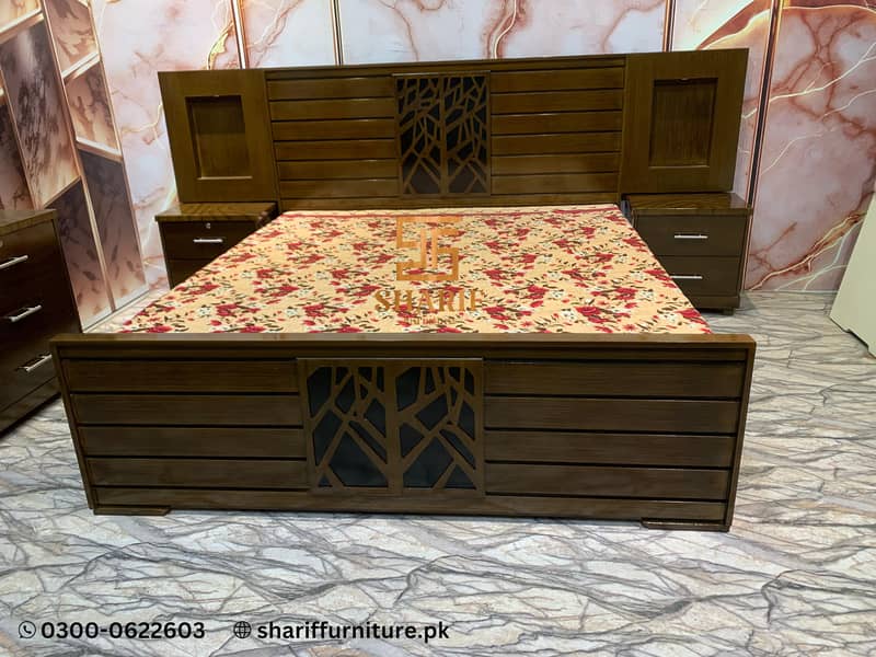 Bed Set | Poshish Bed | Double Bed | King-Size Bed | Bedside Dressing 2