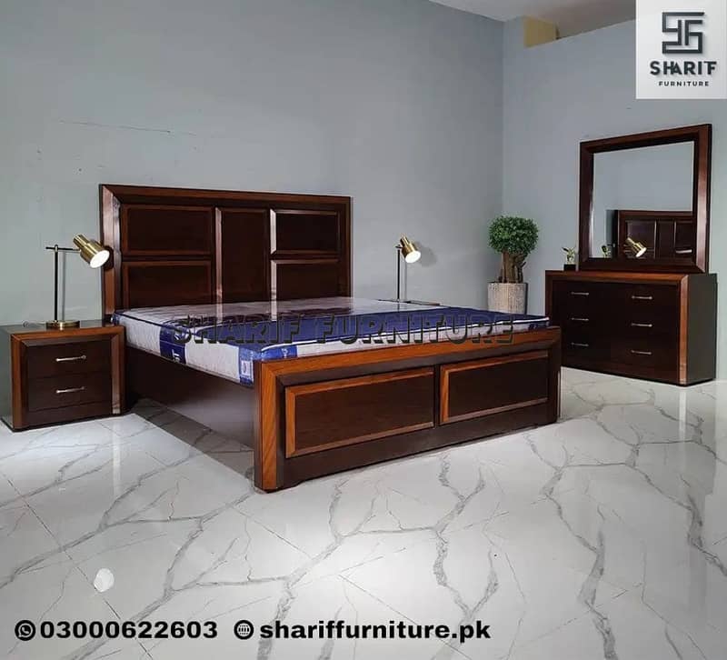 Bed Set | Poshish Bed | Double Bed | King-Size Bed | Bedside Dressing 9