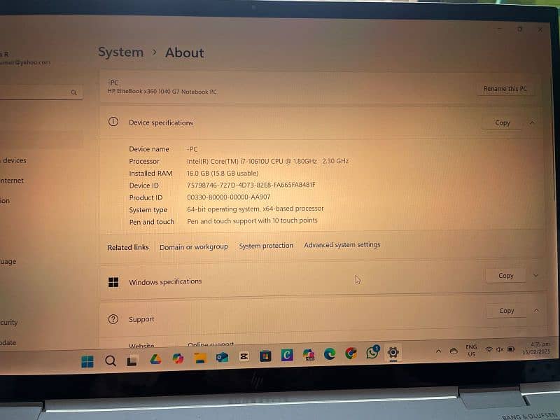 Hp Elite Book 360 cor i 7 10th generation 4